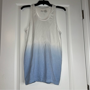 Zyia Womens Sky Ombré Seamless Tank Size M‎ Athletic White Blue